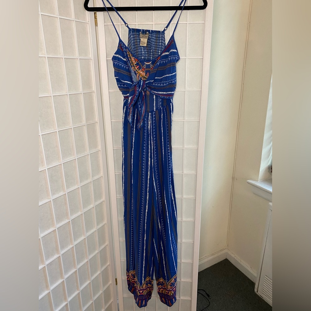 Blue pattern jumpsuit - Picture 3 of 6
